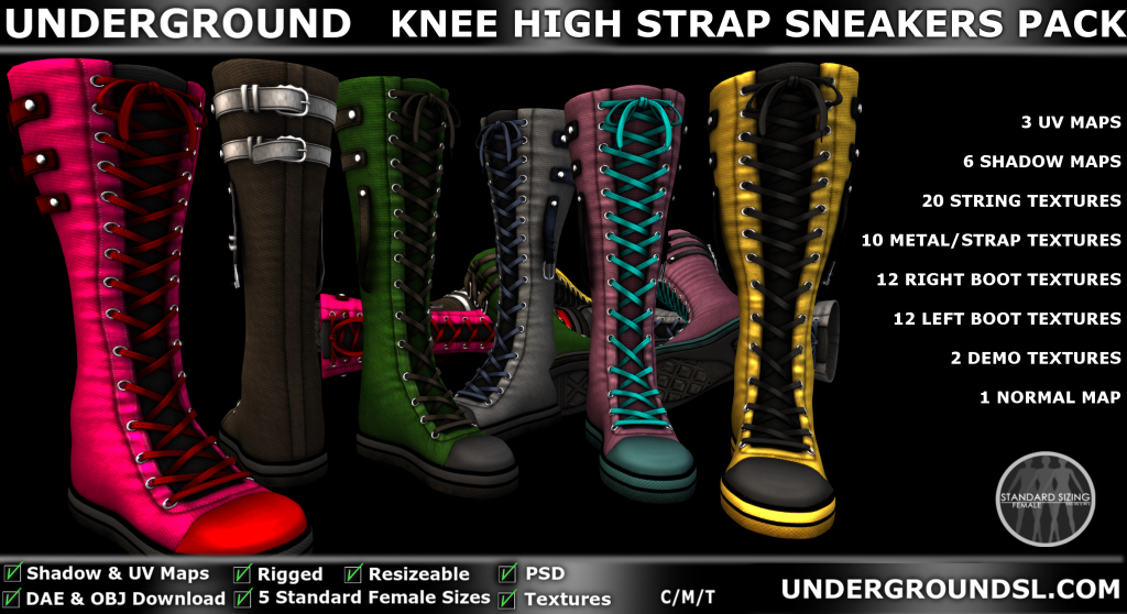 UG MESH KNEE HIGH STRAPPED SNEAKERS PACK PIC
