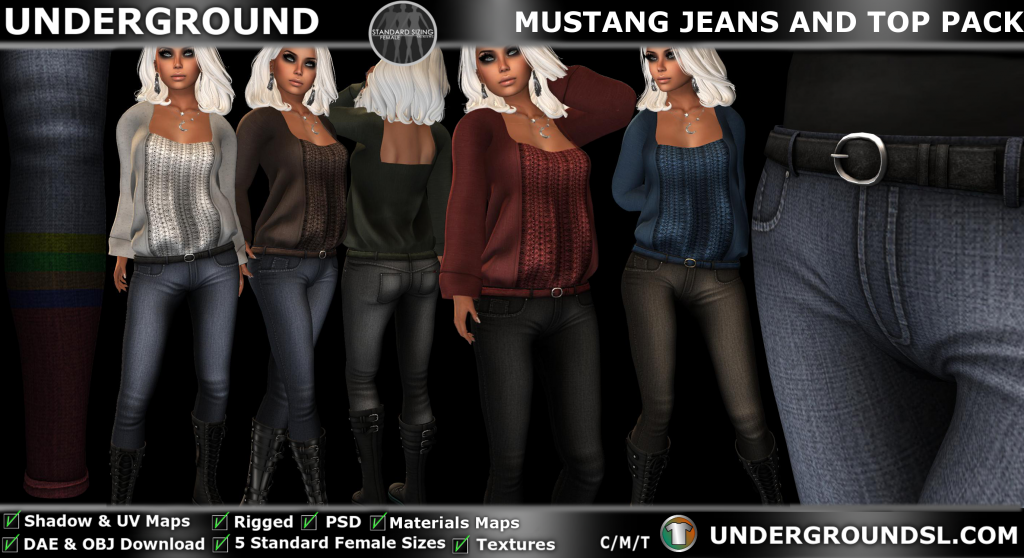UG MESH MUSTANG JEANS AND TOP PACK PIC