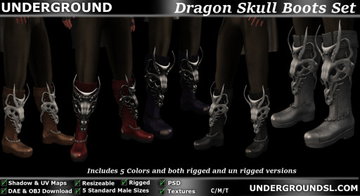 Dragon Skull Boots Set Pic